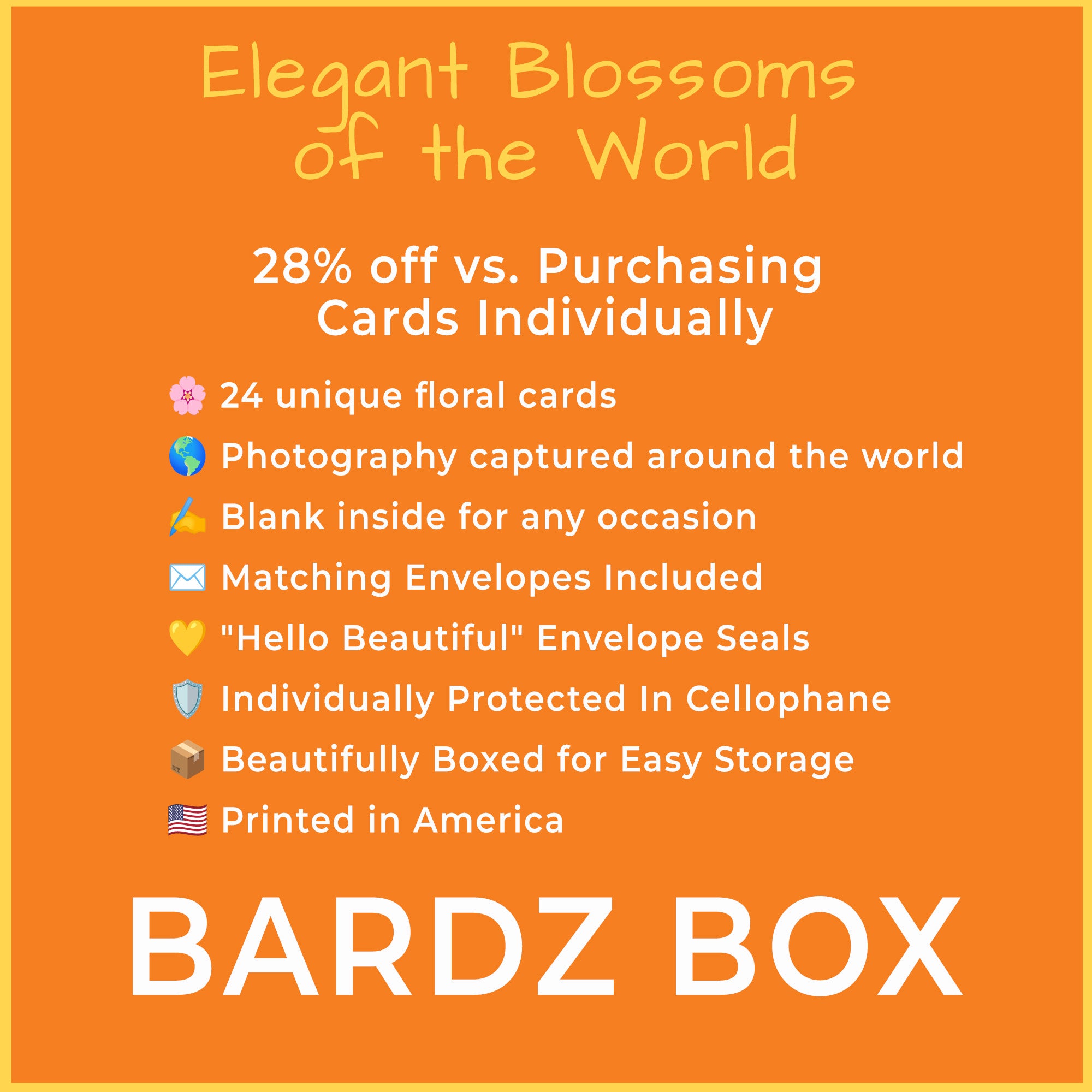 Elegant Blossoms of the World | 24 Floral Greeting Cards from Around the World | Free Shipping