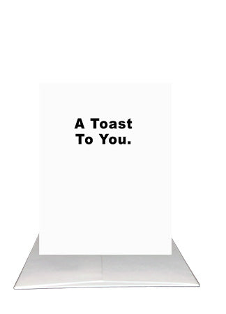 A Toast to You birthday card – BARDZ. Visual of card front plus envelope.