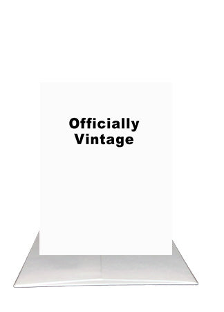 Officially Vintage birthday card - BARDZ. Visual of black and white cover and envelope