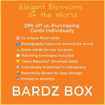 Elegant Blossoms of the World | 24 Floral Greeting Cards from Around the World | Free Shipping