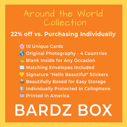 Around the World Collection | 10 Blank Inside Greeting Cards - 22% per card discount applied to price